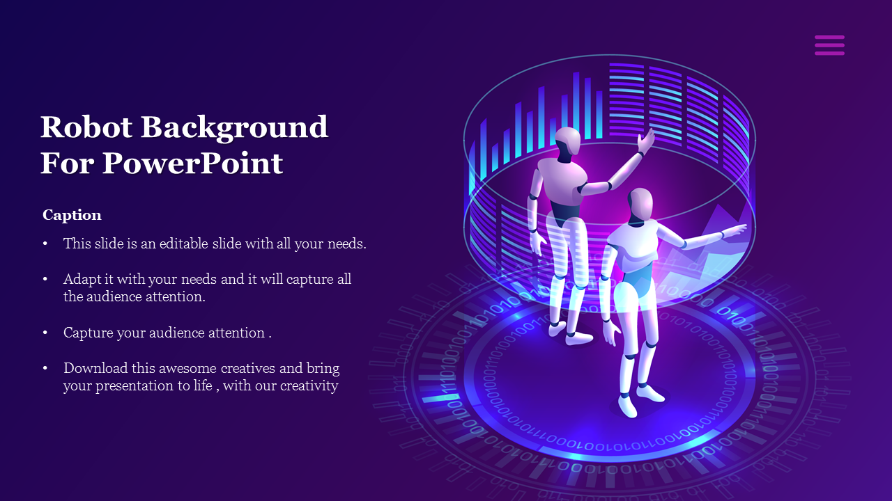 Editable Robot Background For PowerPoint Presentation